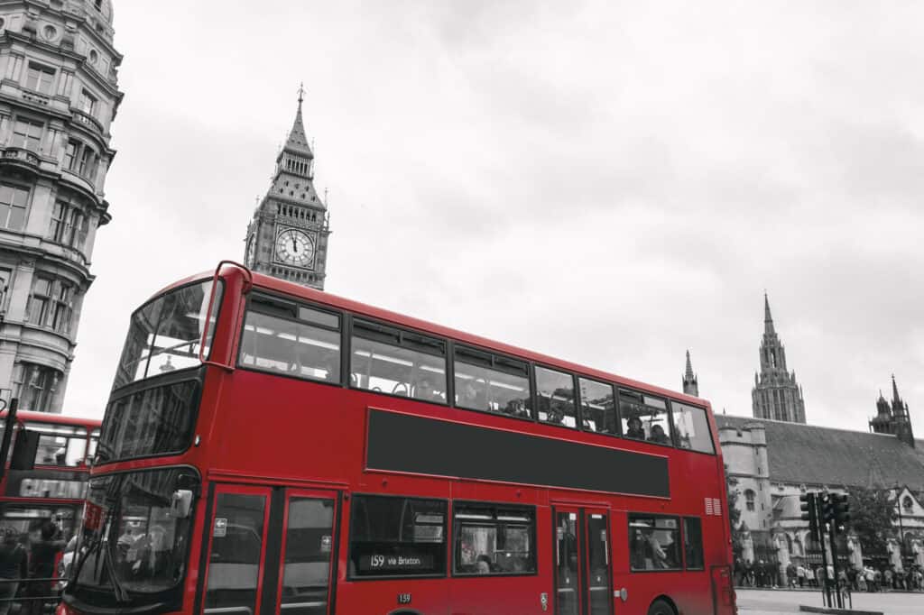 The classic red London bus