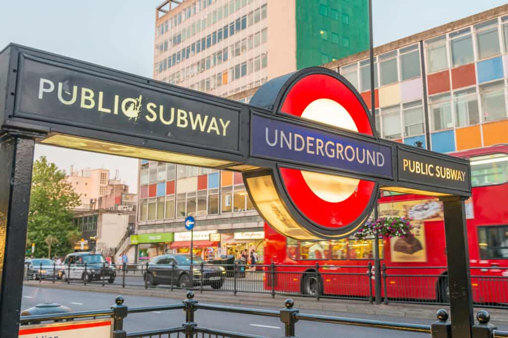 A subway station signage